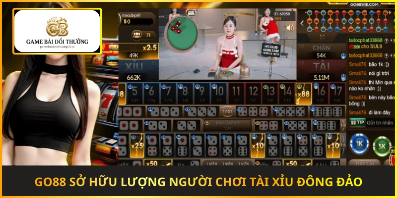 Go88 sở hữu lượng người chơi tài xỉu đông đảo và ổn định